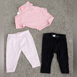Pink and Black Baby Girl Clothing Set Size 3 Months